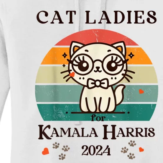 Cat Ladies For Kamala Harris Women's Pullover Hoodie