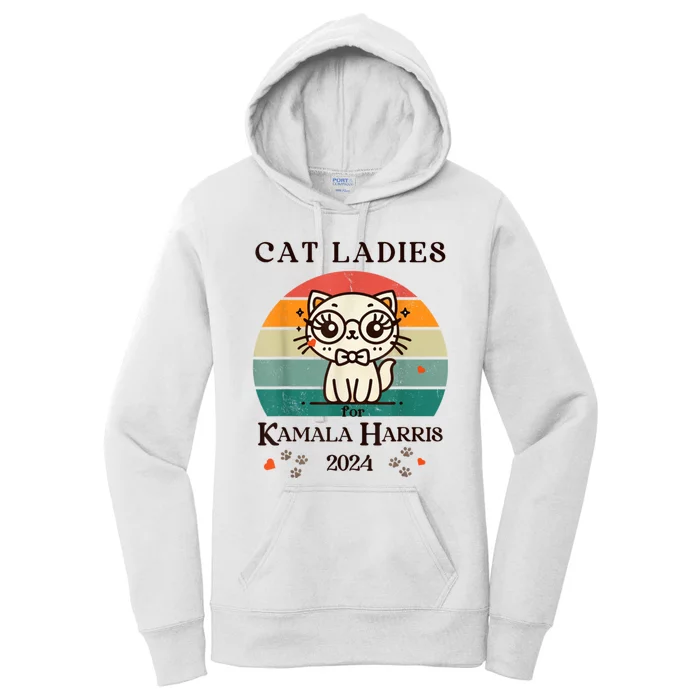 Cat Ladies For Kamala Harris Women's Pullover Hoodie