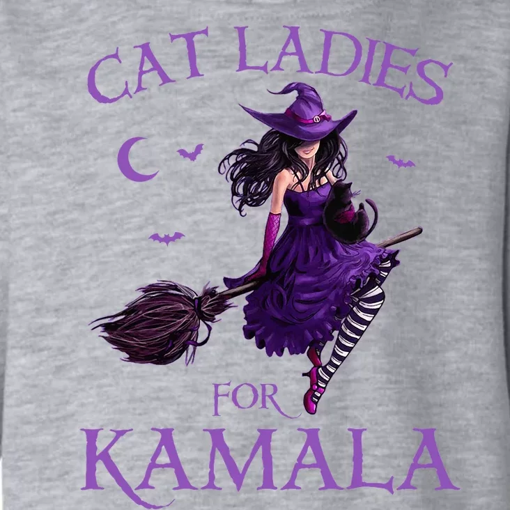 Cat Ladies For Kamala Harris 2024 Witches Harris Halloween Toddler Hoodie