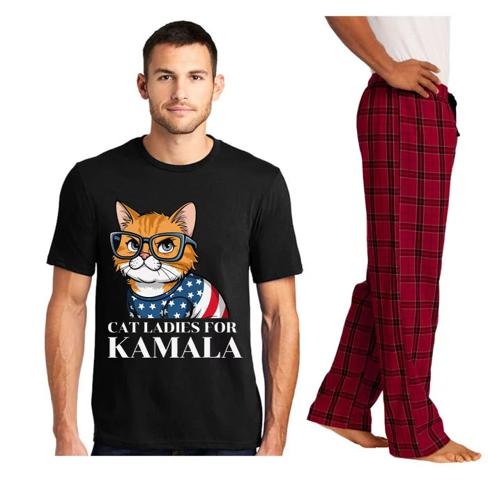 Cat Ladies For Kamala Funny Cat 2024 President Kamala Harris Pajama Set