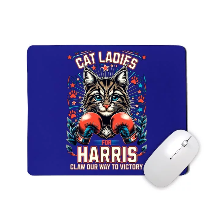 Cat Ladies For Harris For President 2024 Funny Gift Mousepad