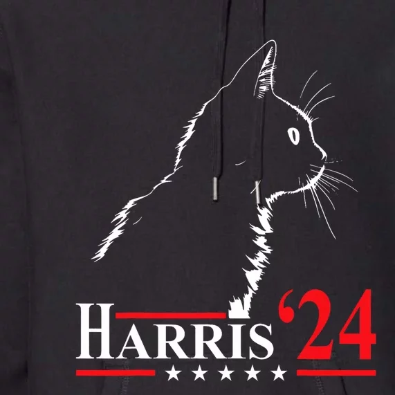 Cat Ladies For Kamala Funny Cat 2024 President Kamala Harris Premium Hoodie