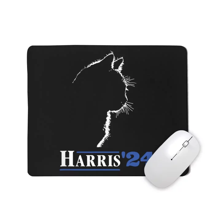 Cat Ladies For Kamala Funny Cat 2024 President Kamalaharris Mousepad