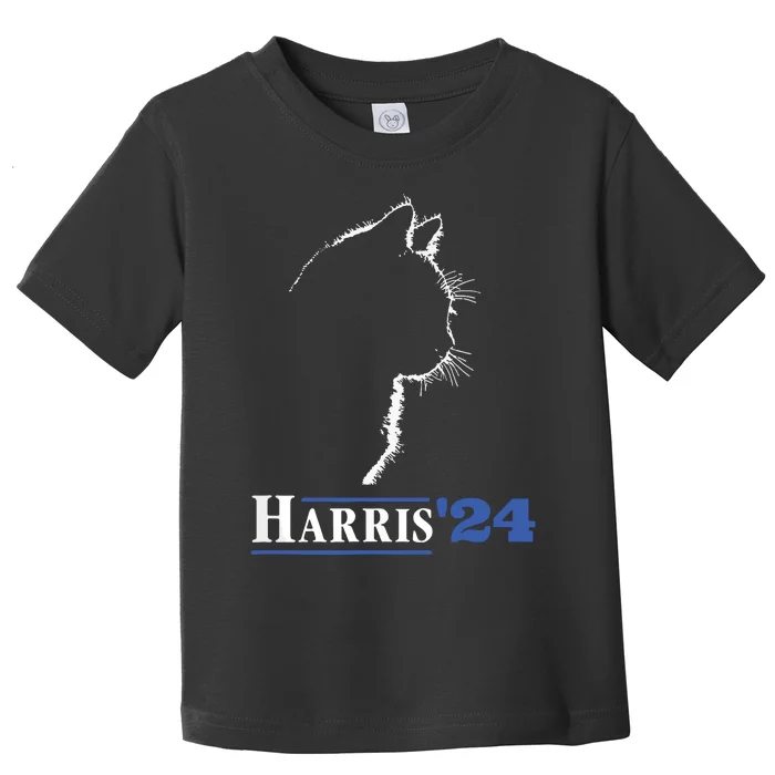 Cat Ladies For Kamala Funny Cat 2024 President Kamalaharris Toddler T-Shirt