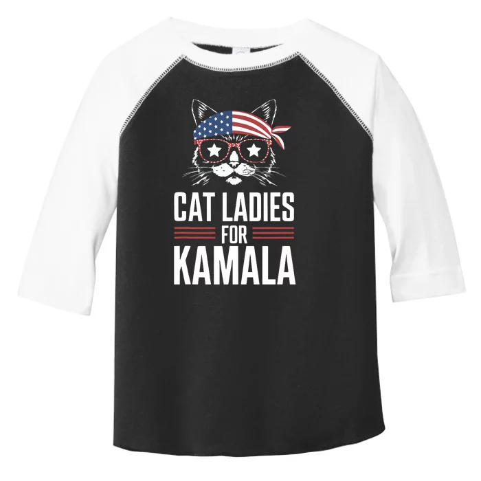 Cat Ladies For Kamala Funny Cat 2024 President Kamalaharris Toddler Fine Jersey T-Shirt