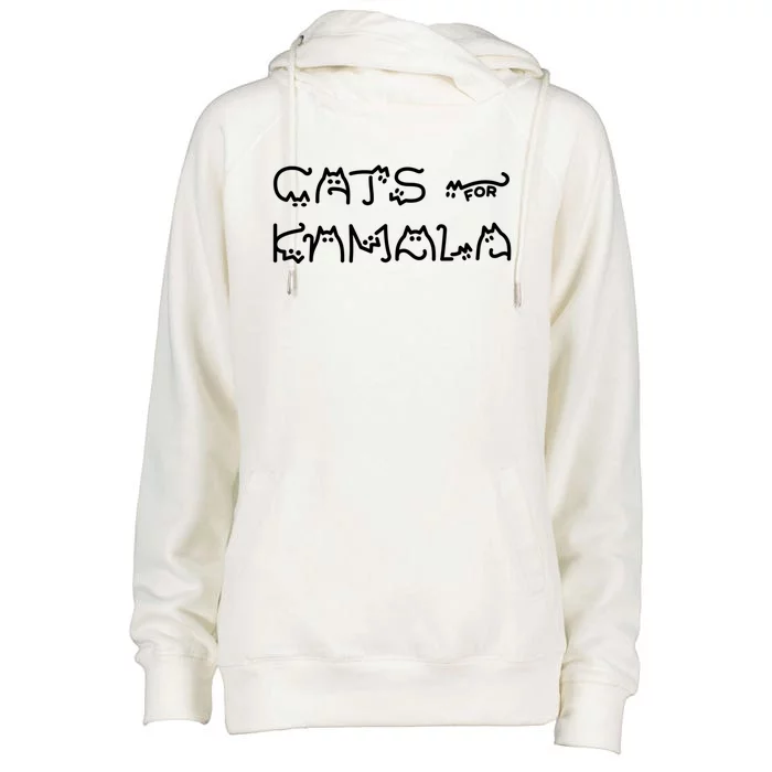 Cat Ladies For Kamala Cat Typography Alphabet Cute Simple Great Gift Womens Funnel Neck Pullover Hood