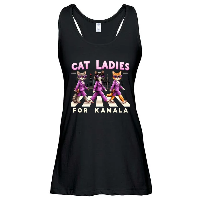 Cat Ladies For Kamala Voting Kamala Harris 2024 Cat Lover Ladies Essential Flowy Tank