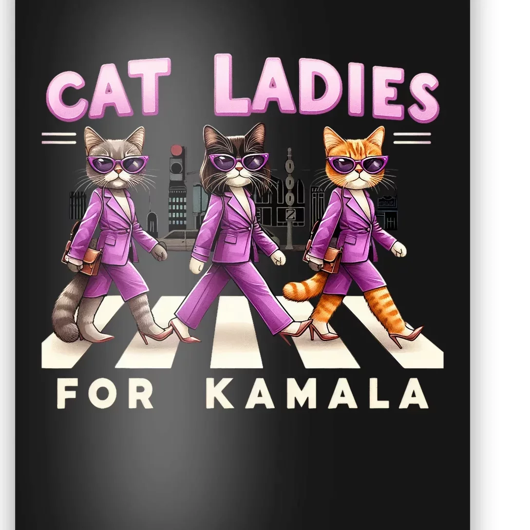 Cat Ladies For Kamala Voting Kamala Harris 2024 Cat Lover Poster