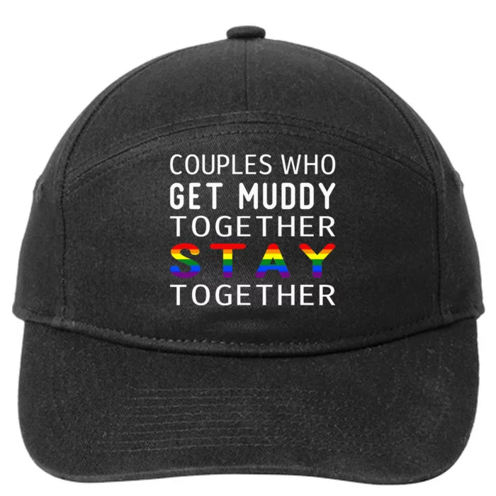 Couples LGBT Flag Mud Run Running Group Team ATV Race 7-Panel Snapback Hat