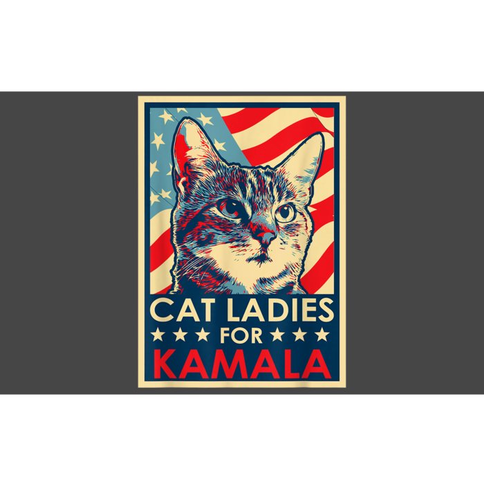 Cat Ladies For Kamala Funny Cat 2024 President Kamalaharris Bumper Sticker