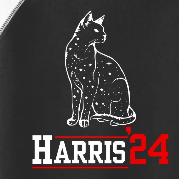 Cat Ladies For Kamala Funny Cat 2024 President Kamalaharris Toddler Fine Jersey T-Shirt