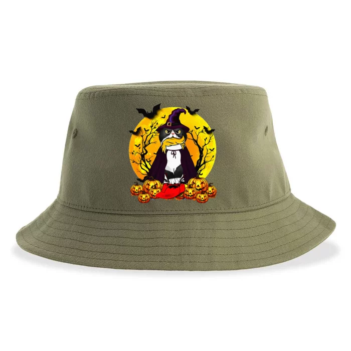 Cat Ladies For Kamala Harris Halloween Pumpkin Sustainable Bucket Hat