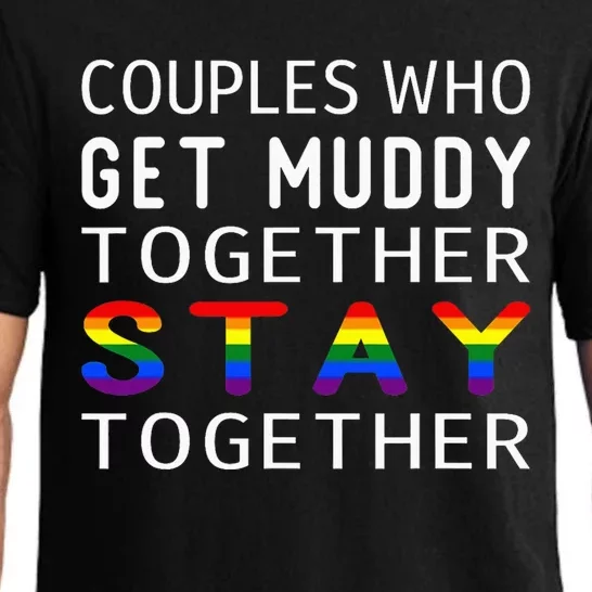 Couples LGBT Flag Mud Run Group Team ATV Race Pajama Set