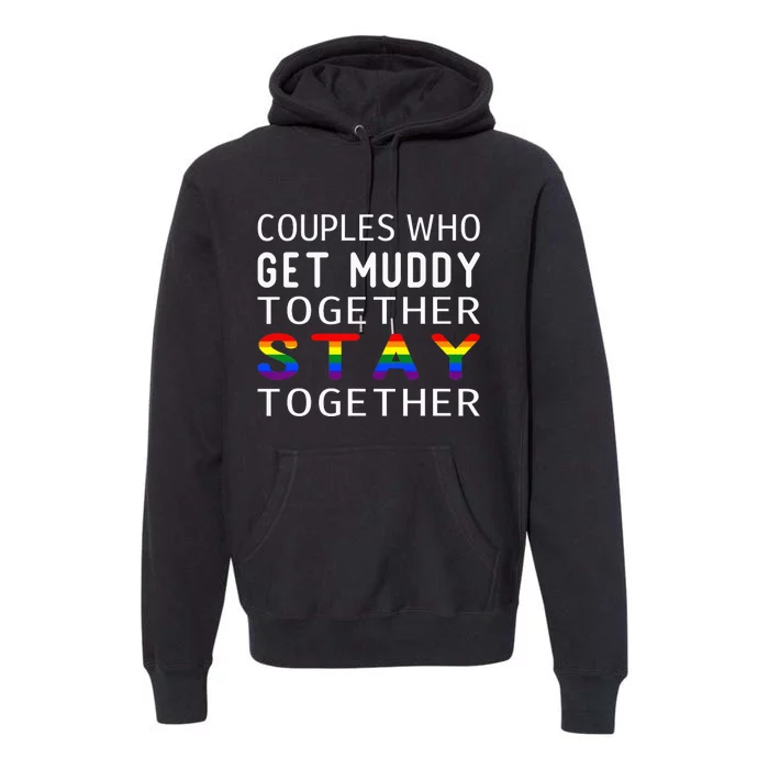 Couples LGBT Flag Mud Run Group Team ATV Race Premium Hoodie