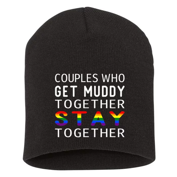 Couples LGBT Flag Mud Run Group Team ATV Race Short Acrylic Beanie