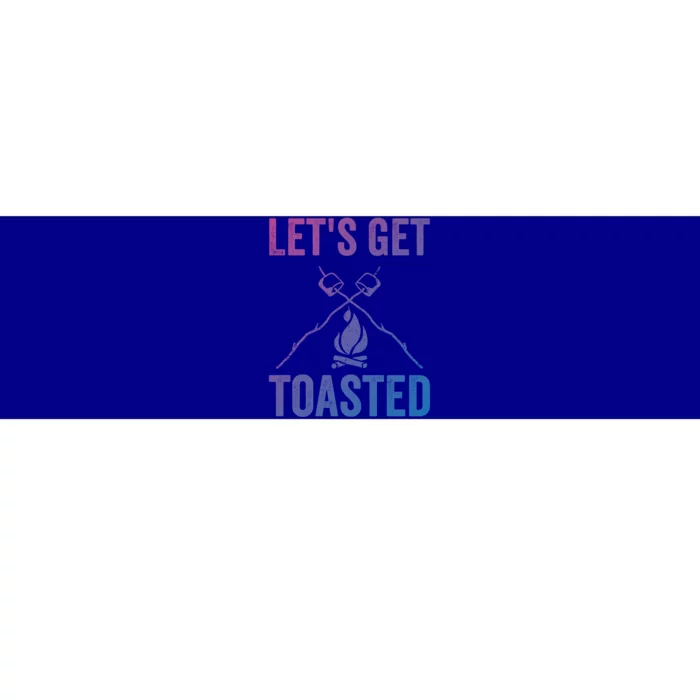 Cute Lets Get Toasted Funny Camping Gift Humor Camp Smores Gift Bumper Sticker