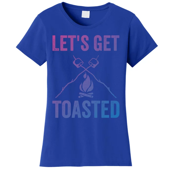 Cute Lets Get Toasted Funny Camping Gift Humor Camp Smores Gift Women's T-Shirt