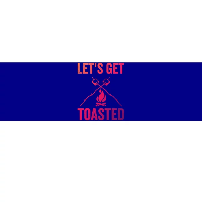 Cute Lets Get Toasted Funny Camping Gift Humor Camp Smores Gift Bumper Sticker