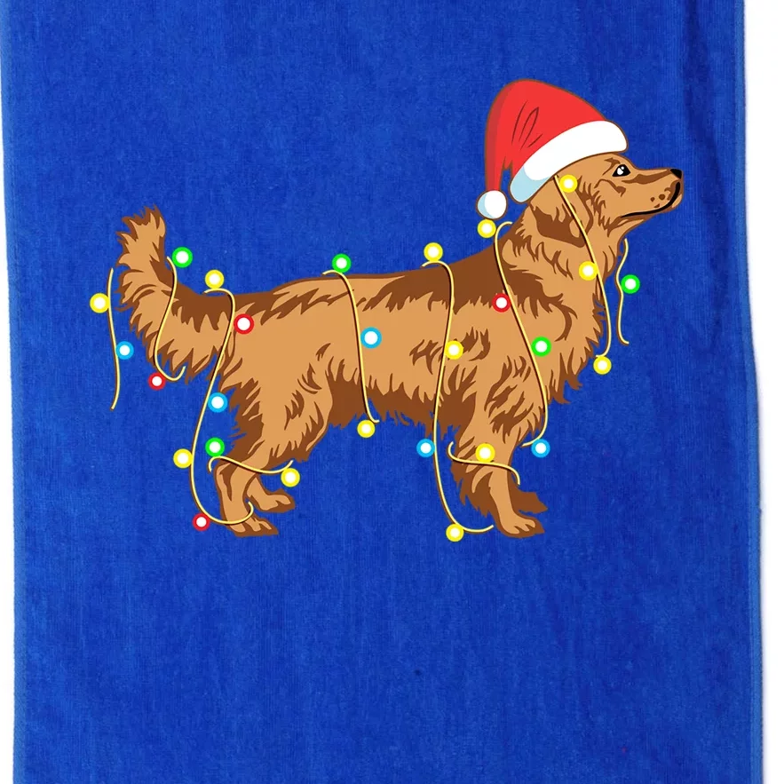 Christmas Lights Golden Retriever Dog Lover Funny Gift Platinum Collection Golf Towel