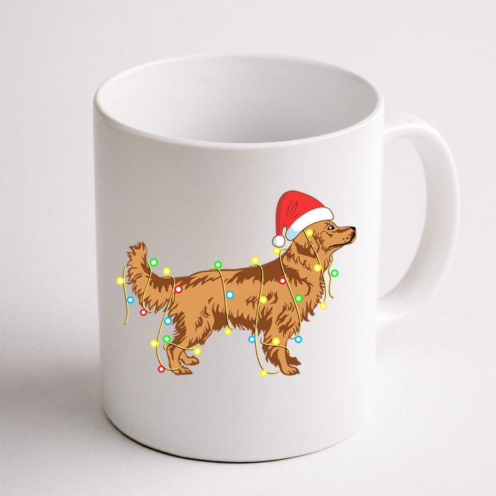 Christmas Lights Golden Retriever Dog Lover Funny Gift Front & Back Coffee Mug