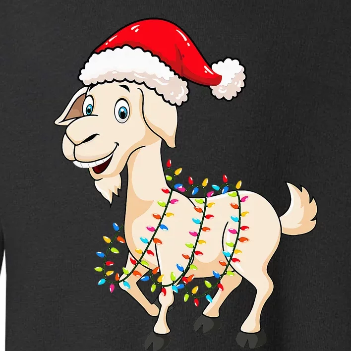 Christmas Lights Goat Wearing Xmas Hat Farmer Goat Lover Toddler Sweatshirt