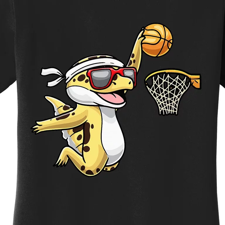 Common Leopard Gecko Playing Basketball Reptile Lizard Women's T-Shirt