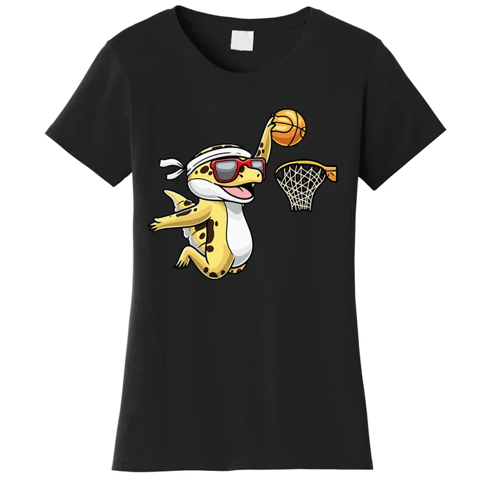 Common Leopard Gecko Playing Basketball Reptile Lizard Women's T-Shirt