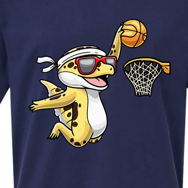 Common Leopard Gecko Playing Basketball Reptile Lizard Sueded Cloud Jersey T-Shirt