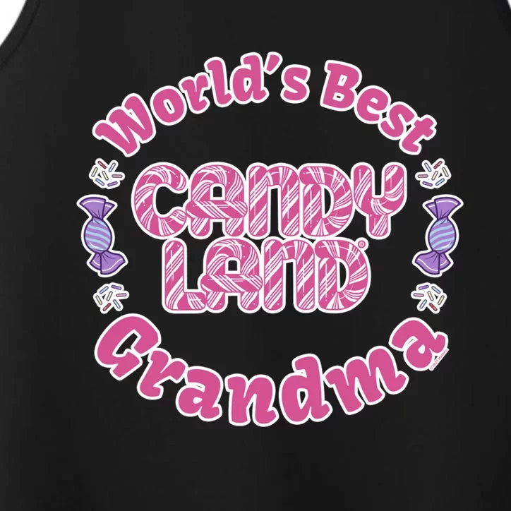 Candy Land Grandparents Day Worlds Best Grandma Gift Performance Tank