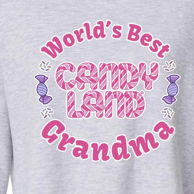 Candy Land Grandparents Day Worlds Best Grandma Gift Cropped Pullover Crew