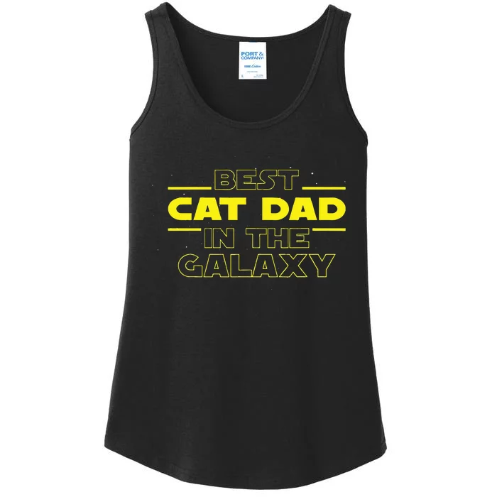 Cat Lover Gifts Best Cat Dad In The Galaxy Best Cat Dad Ever Ladies Essential Tank