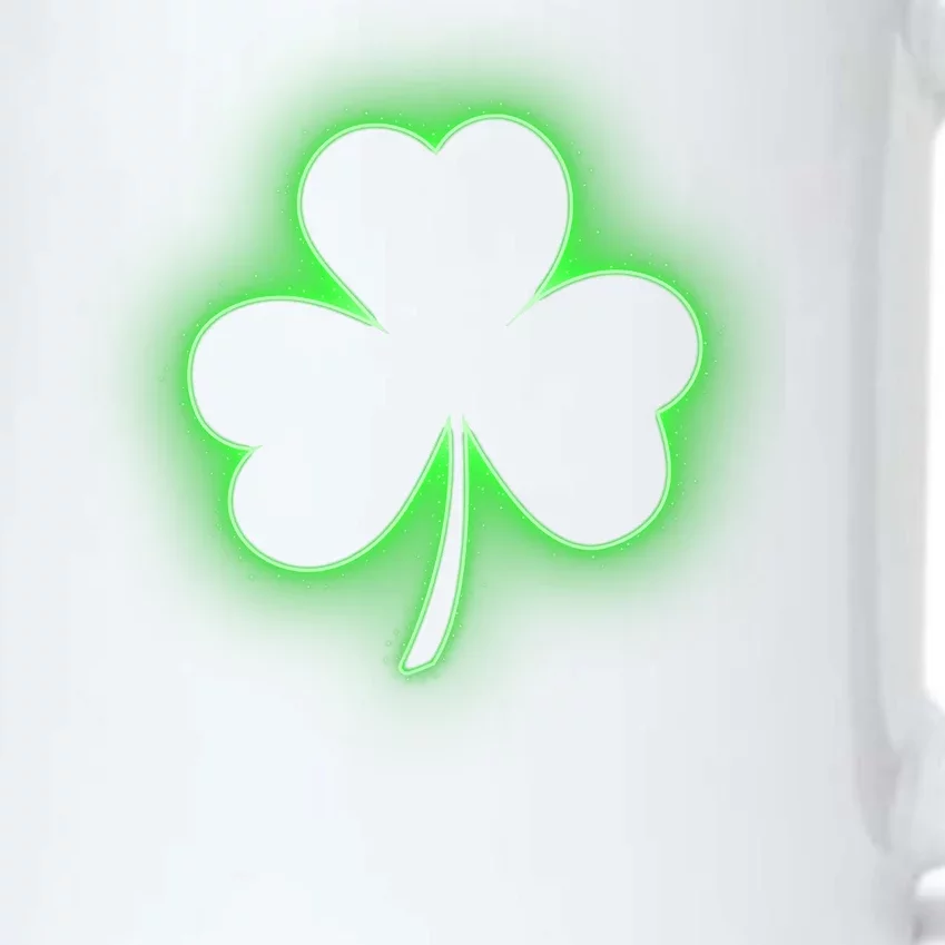 Clover Leaf Glow St Patrick's Day Black Color Changing Mug