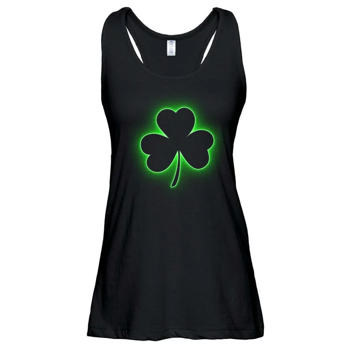 Clover Leaf Glow St Patrick's Day Ladies Essential Flowy Tank