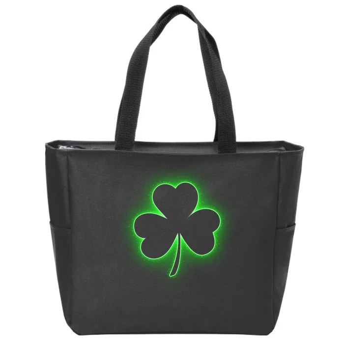 Clover Leaf Glow St Patrick's Day Zip Tote Bag