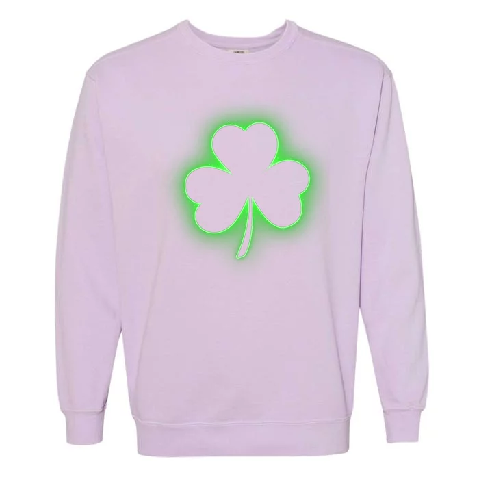 Clover Leaf Glow St Patrick's Day Garment-Dyed Sweatshirt