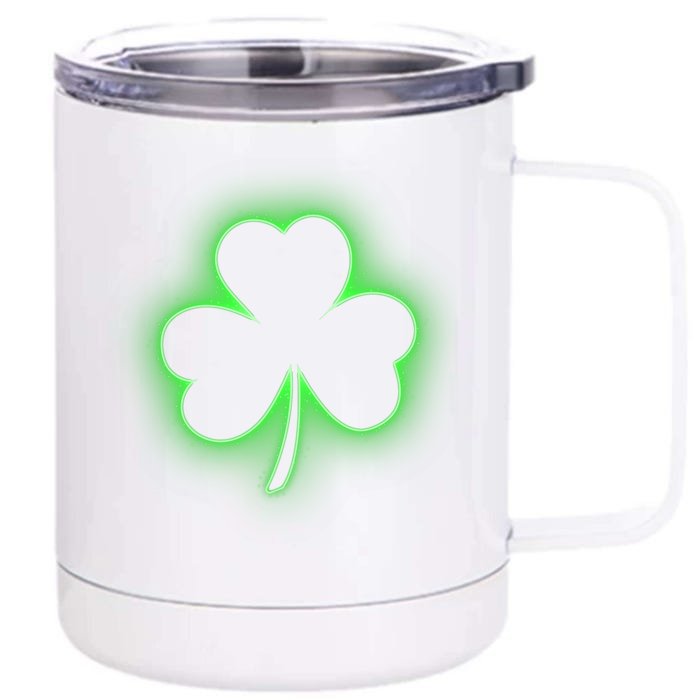 Clover Leaf Glow St Patrick's Day Front & Back 12oz Stainless Steel Tumbler Cup