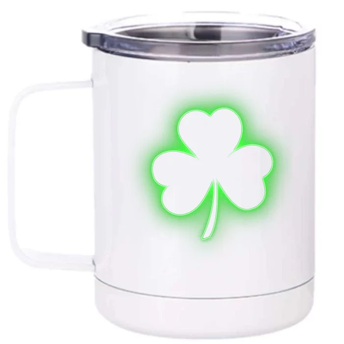 Clover Leaf Glow St Patrick's Day Front & Back 12oz Stainless Steel Tumbler Cup