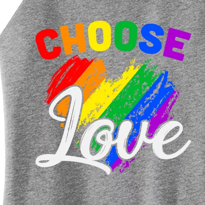 Choose Love Gift Women’s Perfect Tri Rocker Tank