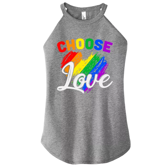 Choose Love Gift Women’s Perfect Tri Rocker Tank