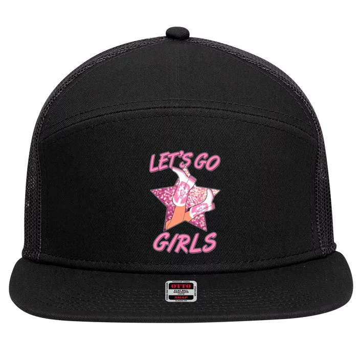 Cute Let's Go Cowgirls 7 Panel Mesh Trucker Snapback Hat