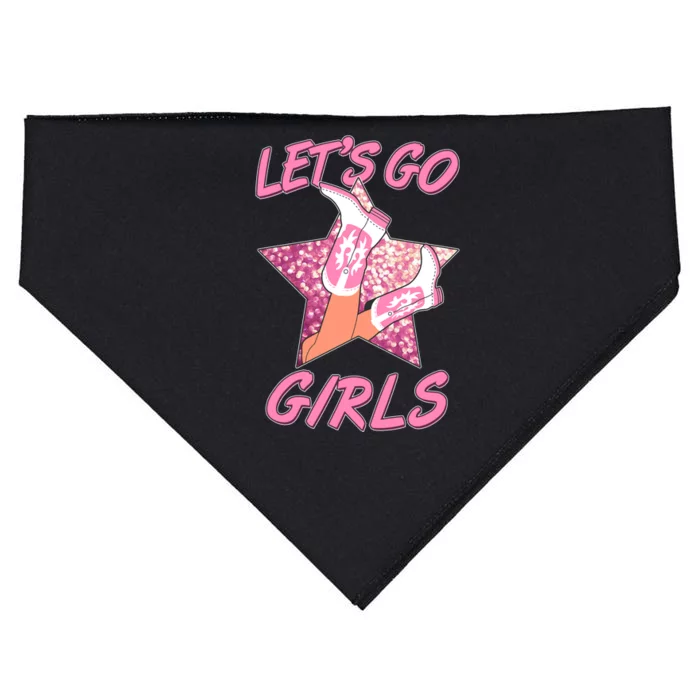 Cute Let's Go Cowgirls USA-Made Doggie Bandana