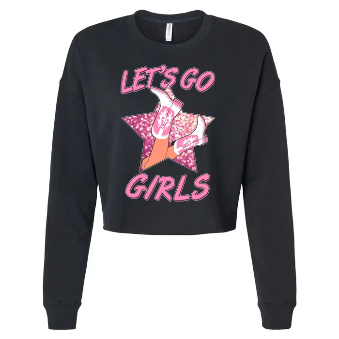 Cute Let's Go Cowgirls Cropped Pullover Crew