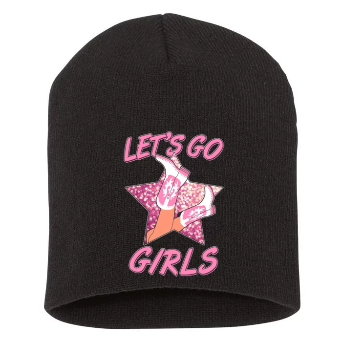 Cute Let's Go Cowgirls Short Acrylic Beanie