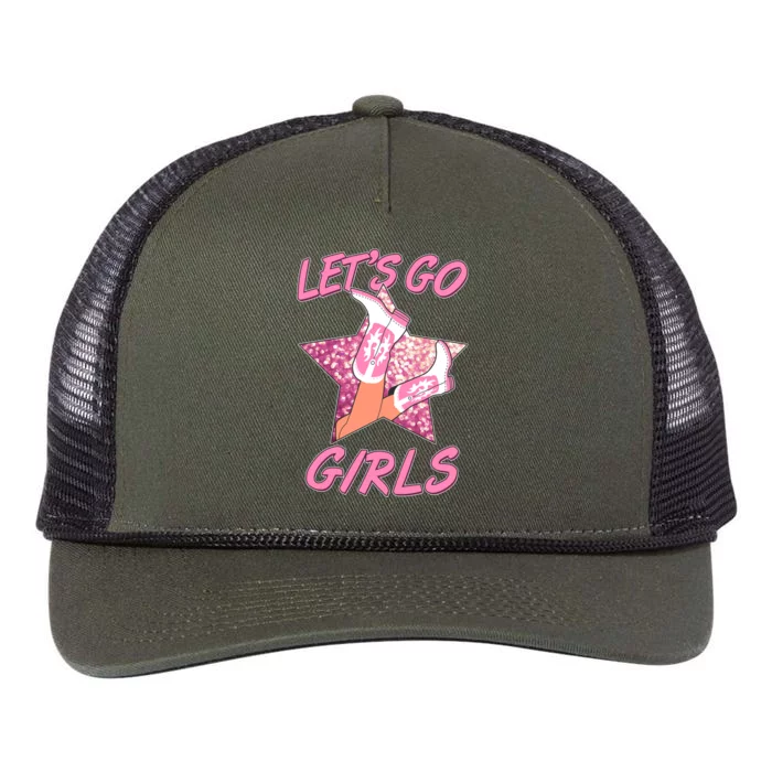 Cute Let's Go Cowgirls Retro Rope Trucker Hat Cap