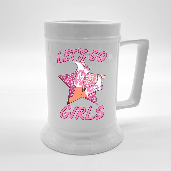 Cute Let's Go Cowgirls Front & Back Beer Stein