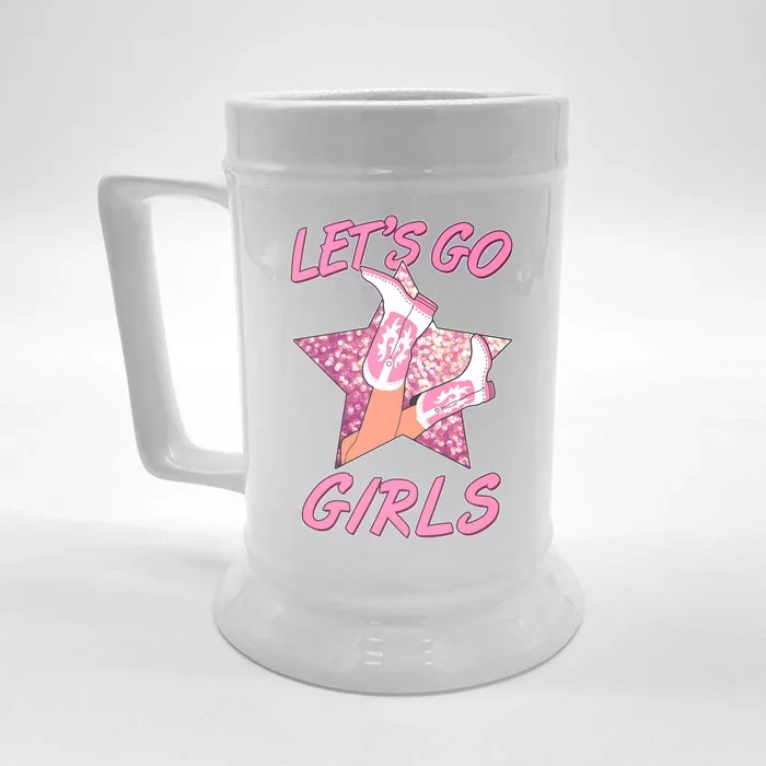 Cute Let's Go Cowgirls Front & Back Beer Stein