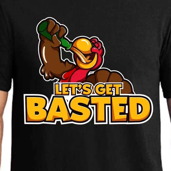 Cool Lets Get Basted Funny Turkey Beer Thanksgiving Gift Pajama Set