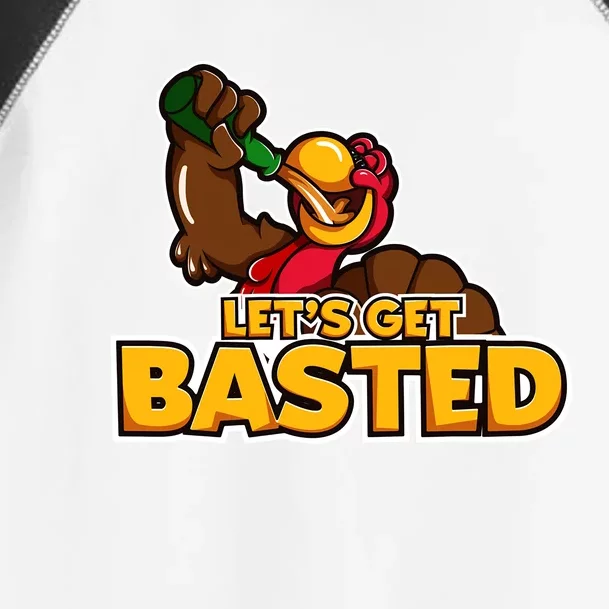 Cool Lets Get Basted Funny Turkey Beer Thanksgiving Gift Toddler Fine Jersey T-Shirt