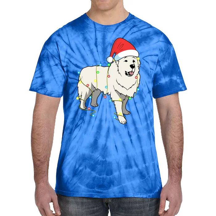 Christmas Lights Great Pyrenees Dog Lover Funny Gift Tie-Dye T-Shirt