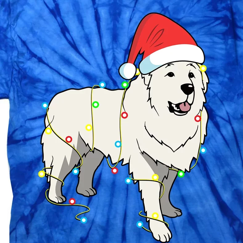 Christmas Lights Great Pyrenees Dog Lover Funny Gift Tie-Dye T-Shirt